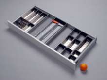 Afbeeldingen van Blum Bestekindeling met foliehouder Orga-Line - corpusbreedte 1100mm en groter ladediepte 500 - inox/RVS OL.BO5011S6BESTEKLADE