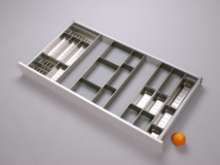 Afbeeldingen van Blum Bestekindeling voor werkbestek Orga-Line - corpusbreedte 1200 en groter ladediepte 600 - inox/RVS OL.BO6012S1BESTEKLADE