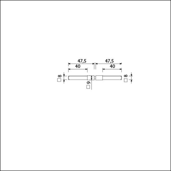 Afbeeldingen van AMI Vierkant vol stift Verloopstift 8-9-8 gedeeld dd.38/42