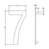 Afbeeldingen van INTERSTEEL Huisnummer 7 150mm rvs geborsteld 4020