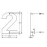 Afbeeldingen van INTERSTEEL Huisnummer 2 150x2mm rvs geborsteld 4020