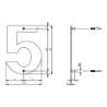 Afbeeldingen van INTERSTEEL Huisnummer 5 150x2mm rvs geborsteld 4020