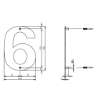 Afbeeldingen van INTERSTEEL Huisnummer 6 150x2mm rvs geborsteld 4020