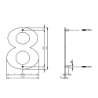 Afbeeldingen van INTERSTEEL Huisnummer 8 150x2mm rvs geborsteld 4020