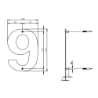Afbeeldingen van INTERSTEEL Huisnummer 9 150x2mm rvs geborsteld 4020