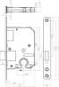 Afbeeldingen van INTERSTEEL Woningbouw cilinder kastslot 55mm, voorplaat afgerond zwart gelakt, 20x175, doorn 50mm incl. sluitpl 9548