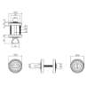 Afbeeldingen van INTERSTEEL WC-sluiting 8mm rond met ril oud grijs 3178