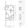 Afbeeldingen van INTERSTEEL SKG2 veiligheidscilinderslot 72mm, rvs voorplaat rechthoekig 25x238 9554