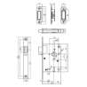 Afbeeldingen van INTERSTEEL Woningbouw magneet klavier dag- en nachtslot 55mm, voorplaat afgerond rvs, 20x175, doorn 50mm incl. 9571