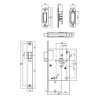 Afbeeldingen van INTERSTEEL Woningbouw magneet slot, voorplaat afgerond zwart, 20x175, doorn 50mm incl. sluitplaat/kom 9572