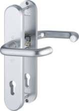 Afbeeldingen van Hoppe Inbraakwerend deurkrukgarnituur aluminium Paris 138L/3235/3214 - Deurdikte 56mm PC 92 - F1