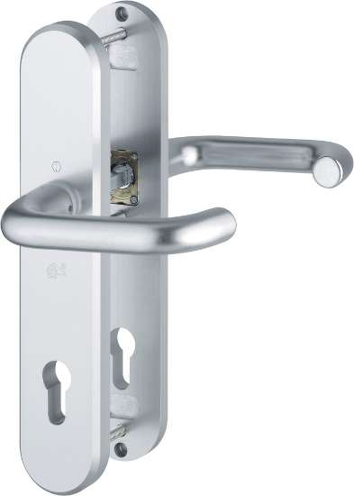 Afbeeldingen van Hoppe Inbraakwerend deurkrukgarnituur aluminium Paris 138L/3235/3214 - Deurdikte 56mm PC 92 - F1