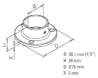 Afbeeldingen van G-Fittings Muur/vloerflens voor 38.1mm buis - RVS look