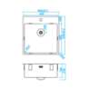 Afbeeldingen van Caressi spoelbak CAPP45KR10 - 45x40 - vlakbouw RVS 