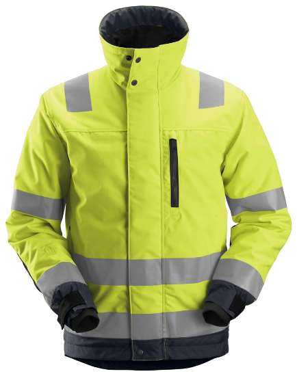Afbeeldingen van Snickers Winterjas 1130-6658 maat XS high visibility geel