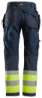 Afbeeldingen van Snickers FlexiWork werkbroek, klasse 1 6931-9566, Maat 256, donker blauw/high-visibillity geel