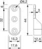 Afbeeldingen van Kastroedehouder zwart 30x15mm