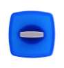Afbeeldingen van Siro Meubelknop kunststof - L 29mm/H 23mm/B 29mm - blauw/aluminium 