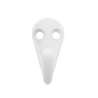 Afbeeldingen van Siro Kapstokhaak metaal - boorafstand 10mm/L 41mm/H 33mm/B 20mm - wit 