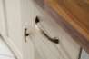Afbeeldingen van Siro Meubelknop metaal - L 67mm/H 22mm/B 22mm antiek messing/beige 