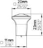 Afbeeldingen van Siro Meubelknop metaal - L 20mm/H 23mm/B 20mm RVS effect/ transparant 