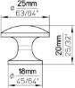 Afbeeldingen van Siro Meubelknop metaal - L 25mm/H 20mm/B 25mm messing glanzend 