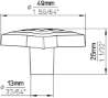 Afbeeldingen van Siro Meubelknop gekleurde ster kunststof - L 49mm/H 26mm/B 13mm 