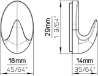 Afbeeldingen van Siro Haak kunststof - zelfklevend L 29mm/H 14mm/B 18mm chroom mat 