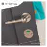 Afbeeldingen van INTERSTEEL Rozet rond plat 50 mm toilet-/badkamersluiting met 8 mm stift rvs geborsteld 3409