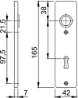 Afbeeldingen van Hoppe Binnendeur kortschild aluminium rechthoekig 202KP - SL56 - F1