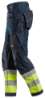 Afbeeldingen van Snickers FlexiWork werkbroek, klasse 1 6931-9566, Maat 256, donker blauw/high-visibillity geel