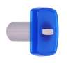 Afbeeldingen van Siro Meubelknop kunststof - L 29mm/H 23mm/B 29mm - blauw/aluminium 