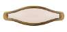 Afbeeldingen van Siro Meubelknop metaal - L 67mm/H 22mm/B 22mm antiek messing/beige 