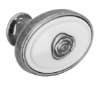 Afbeeldingen van Siro Meubelknop metaal - L 32mm/H 24mm/B 32mm antiek zilver/wit 