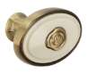 Afbeeldingen van Siro Meubelknop metaal - L 32mm/H 24mm/B 32mm antiek messing/beige 