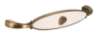 Afbeeldingen van Siro Meubelgreep metaal - boorafstand 128mm/L 138mm/H 27mm/B 23mm antiek messing/ beige 