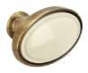 Afbeeldingen van Siro Meubelknop metaal - L 32mm/H 24mm/B 22mm antiek messing/beige 