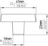 Afbeeldingen van Siro Meubelknop vierkant kunststof - L 41mm/H 23mm/B 41mm veelkleurig 