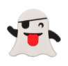 Afbeeldingen van Siro Meubelknop emoji smiley spook kunststof - L 63mm/H 26mm/B 56mm 