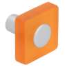 Afbeeldingen van Siro Meubelknop kunststof - L 30mm/H 26mm/B 30mm oranje/aluminium 