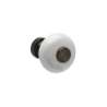 Afbeeldingen van Siro Meubelknop keramisch - L 25mm/H 31mm/B 25mm wit/antiek messing 