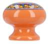 Afbeeldingen van Siro Meubelknop keramisch - L 39mm/H 35mm/B 39mm oranje/mandala 