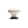 Afbeeldingen van Siro Meubelknop keramisch - L 34mm/H 28mm/B 34mm beige/antiek messing 