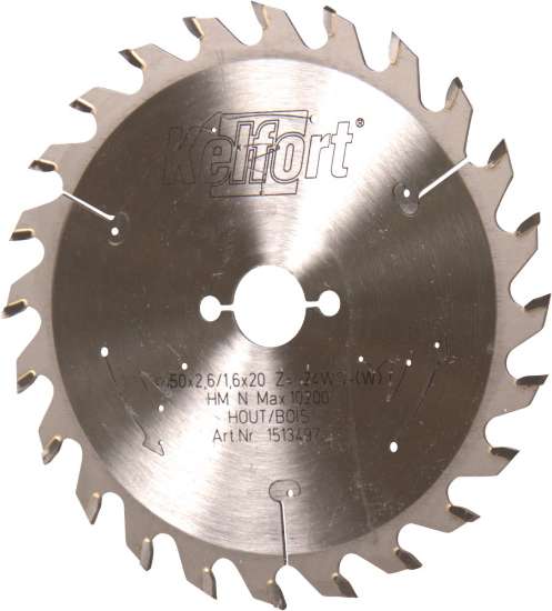 Afbeeldingen van Kelfort Cirkelzaagblad - 150x2.6x20mm 24Tands - HM WS vertanding 