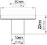 Afbeeldingen van Siro Meubelknop kunststof - L 40mm/H 22mm/B 40mm - bruin 