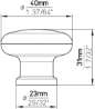 Afbeeldingen van Siro Meubelknop kunststof - L 40mm/H 31mm/B 40mm - wit 