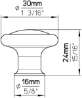 Afbeeldingen van Siro Meubelknop kunststof - L 30mm/H 24mm/B 30mm - chroom glanzend/aluminium 