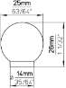 Afbeeldingen van Siro Meubelknop kunststof - L 25mm/H 26mm/B 25mm - aluminium 