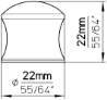 Afbeeldingen van Siro Meubelknop kunststof - L 22mm/H 22mm/B 22mm - wit 