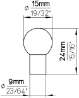 Afbeeldingen van Siro Meubelknop kunststof - L 15mm/H 24mm/B 15mm - zwart 